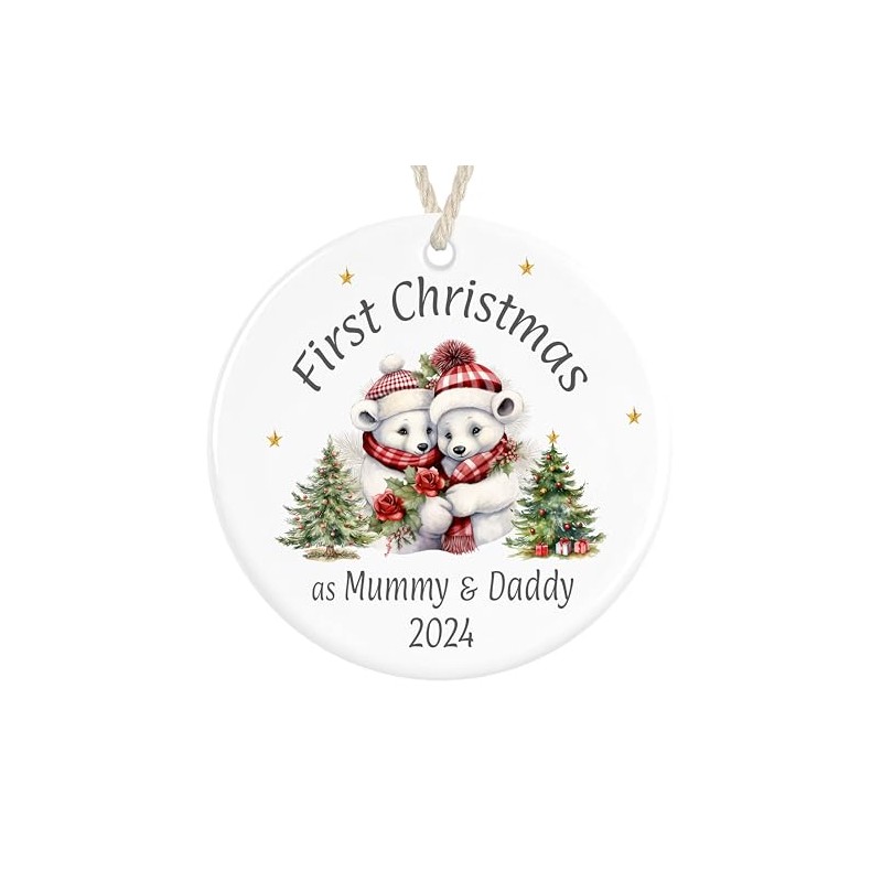 First Christmas as Mummy & Daddy Ceramic Ornament, Xmas Tree