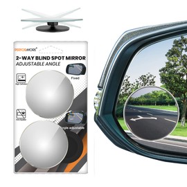 Performore 2 Pack of Blind Spot Car Mirrors, 2 Inch Round Adjustable HD Glass Convex Rear View Wide Angle Side Mirror Blindspot with Self Adhesive Back for Universal Vehicles