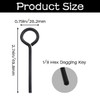 Seamaka 15PCS 1/8” Standard Hex Dogging Key with Full Loop（Black）,Metal