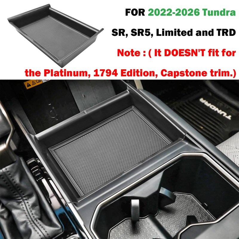 RUNROAD Lower Center Console Organizer Compatible with Toyota Tundra 2022