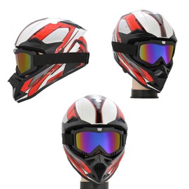 OQUQO 2 Pack Dirt Bike Goggles, Ski Goggles, ATV Goggles, Motorcycle Goggles, Riding Goggles, Dust Goggles, MTB Goggles, MX Goggles, Windproof Motocross Goggles for Men Women Youth Adults, Colorful