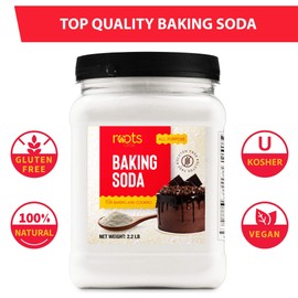 Roots Circle Baking Soda Bulk | 1 x 35.2oz Large Airtight Container | Pure Sodium Bicarbonate for Cooking, Baking, Cleaning, Laundry, Deodorizing, Gardening | Gluten Free, All-Natural Food Grade
