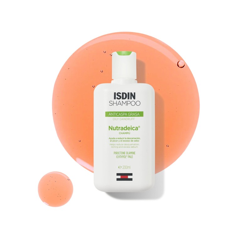 ISDIN Nutradeica Shampoo Anticaspa grasa, Reduce la Descamación, el Picor