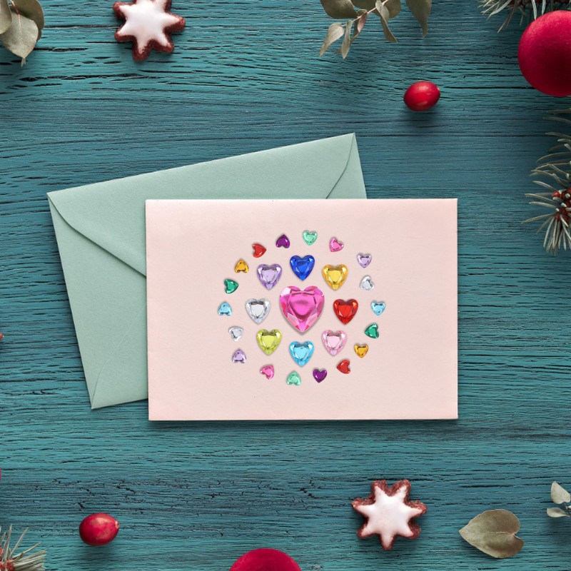 DIYEAH 12 Piezas Diamantes De Imitación Pegatinas Pequeño Corazón Día
