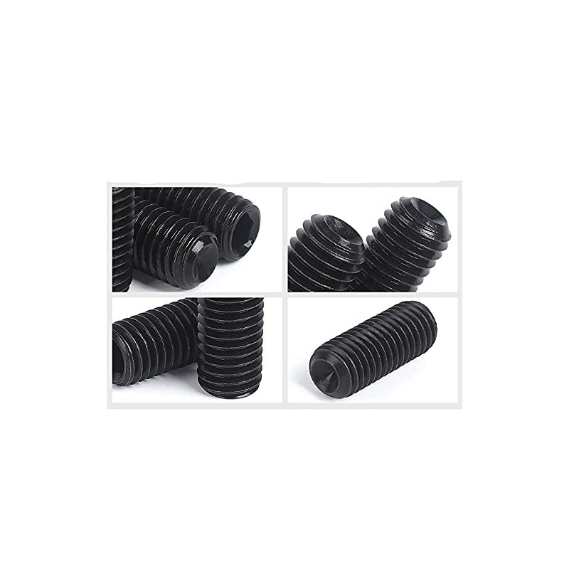 Set of 20, Hex Socket Set Screws, M3 Screws, Black,