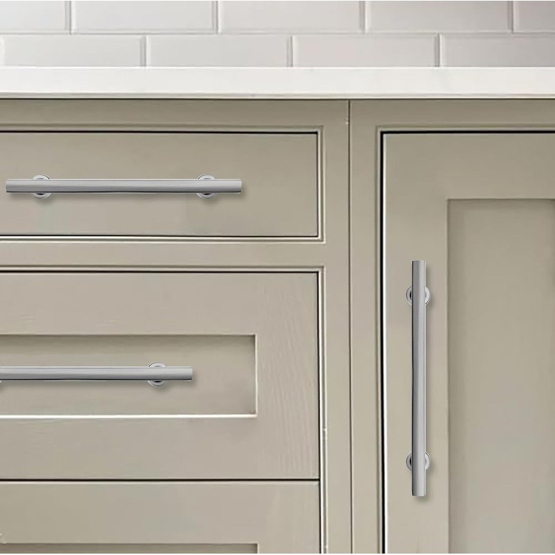 khtumeware 10 Pack 3-3/4 Inch(96mm) Brushed Satin Nickel Cabinet Pulls