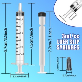 50Pcs 3ml Syringes With Caps for Refilling and Measuring Liquids, Scientific Labs, Plant Watering, Pet Feeding