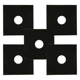 Range Kleen 672S NonStick Gas Stove Liners, 5 Pack, Black 10.75 Square Inch w 2.875-inch Inner Hole Diameter