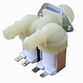 SPARES2GO Solenoid Cold Water Valve for Hoover Washing Machine (Double Inlet, 2 Way 180º) - Fitment List A