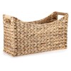 BTSKY Woven Magazine Holder, Water Hyacinth Magazine Basket, Natural Storage