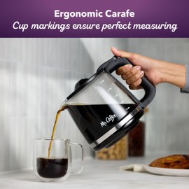 Mr. Coffee 12-Cup Replacement Carafe – Compatible with Mr. Coffee 12 Cup Machines, Glass Pot with Black Handle