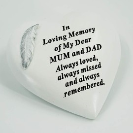 Special Mum & Dad Graveside Memorial Feather Grave Plaque Ornament Decoration