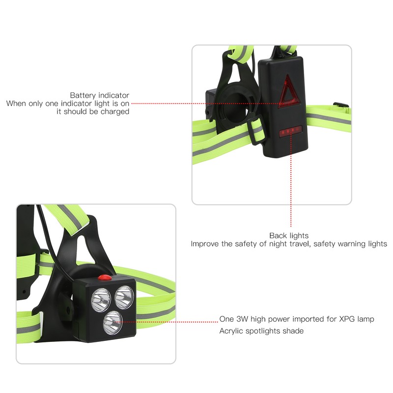 USB Charge Light Safety Warning Chest Lamp for Outdoor Sport
