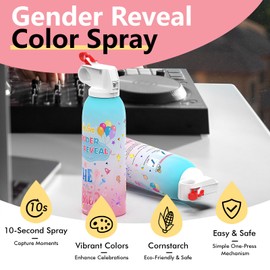 Reveal Fire Extinguisher Set -Gender Reveal Color Smoke Powder Spray - 100% Biodegradable Party Supplies- For Memorable Baby Gender Reveal Decorations & Ideas(Pink)