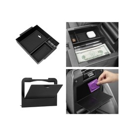 Hellet 2PCS Center Console Organizer Compatible with Toyota 2025 2026 4Runner Interior Accessories Storage Box Organizer Tray Hidden Storage Box