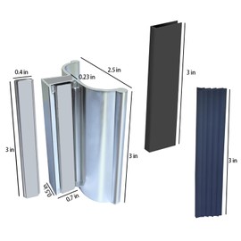GONGJIANG 3" Shower Door Handle with Metal Strike and Magnet Shower Door Magnetic Latch Set fits 1/8", 5/32", 3/16" and 1/4" Thick Swing Glass Shower Doors, Shower Door Magnetic Strip Replacement