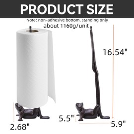 Tsnamay 16.54" Rustic Frog Toilet Paper Holders,Metal Toilet or Kitchen Paper Holder for Floor or Countertop