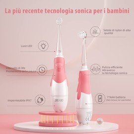 SEAGO SG513 ROSA Spazzolino sonico per bambini, rosa, 1xAA 1,5V (non incluso), 4 testine