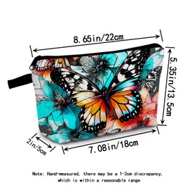 MoCaliduccious Flower Butterfly Print Women Makeup Bag Travel Cosmetic Organizer Bag Small Zipper Toiletry Bag