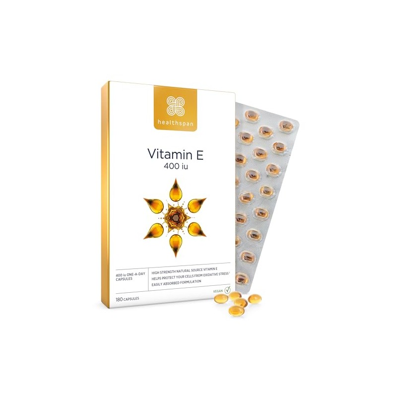 Healthspan Vitamin E 400iu | High Strength Formula to Combat