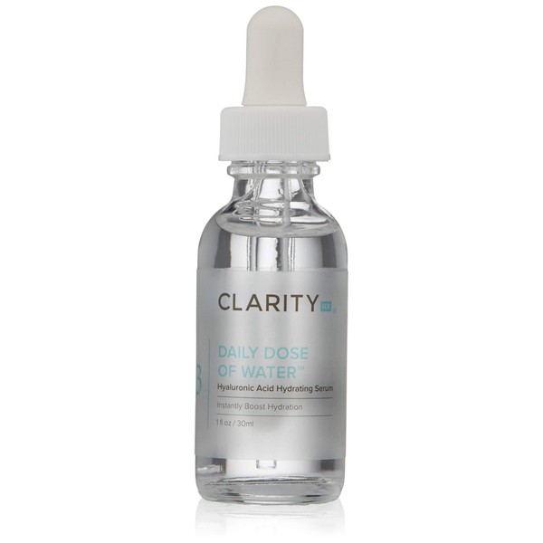 ClarityRx Daily Dose of Water Hyaluronic Acid Hydrating Face Serum, Natural Plant-Based Daily Moisturizing Treatment for Dry, Dull Skin (1 fl oz)