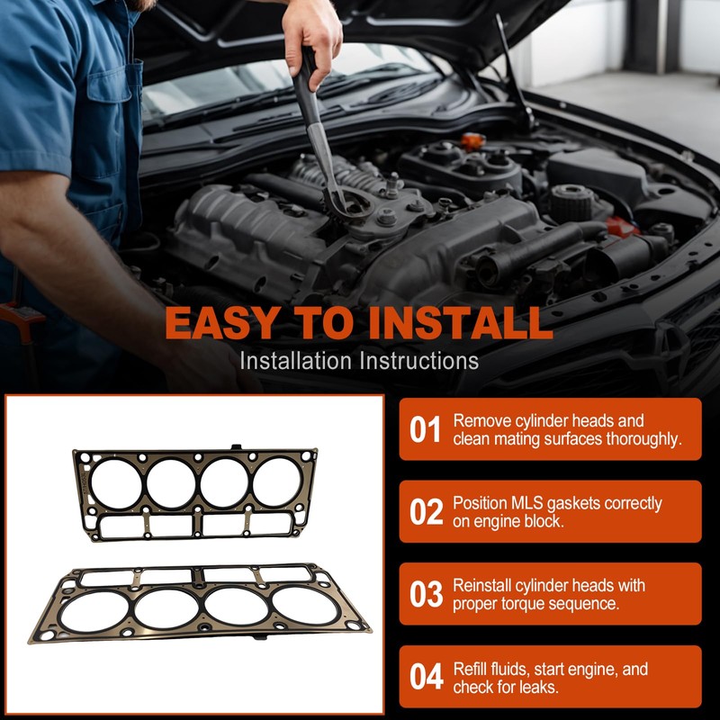 WELLBOX 2PCS LS3 5-Layer MLS Head Gaskets for 6.0, 6.2