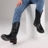 femflame Cowboy Boots For Men Square Toe Western Boots Classic