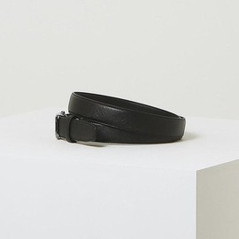 Hazzys (대구신세계)블랙 가죽 퀼팅 로고 버클 자동벨트 HJBE3E253BK (Daegu Shinsegae) Black Leather Quilted Logo Buckle Automatic Belt HJBE3E253BK