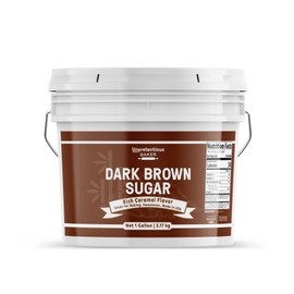 Unpretentious Dark Brown Sugar, Great for Baking, Rich Caramel Flavor, Sweetener (1 Gallon Bucket)