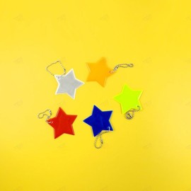 Star-shaped safety reflective decorative ring keyring keyholder / 별모양 안전 반사 장식 고리 키링 키홀더
