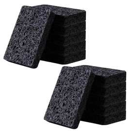 12 - Pack Non-Scratch Scrub Sponges - Sponges for Dishes and Washing Dishes, Cleaning Sponges for Kitchen Home Bathroom Cars, Funny Cut-Outs DIY for Kids (Black)