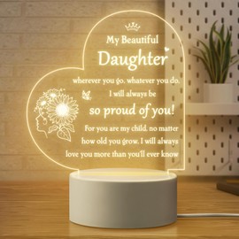 Giftasy Daughter Gifts, Daughter Birthday Gifts - Unique Acrylic Engraved Night Light - Gifts for Daughter from Mum Dad, Presents for Daughter on Her Birthday Graduation Mother's Day Christmas