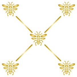 French Bee Trellis Stencil, 6.5 x 6.5 inch - Classic Allover Insect Lattice