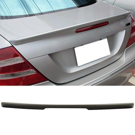 Trunk Spoiler Compatible With 2003-2009 Benz CLK-Class W209, AMG Style Unpainted ABS Added On Lip Wing by IKON MOTORSPORTS, 2003 2004 2005 2006 2007 2008