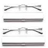 2 Pack Compact Reading Glasses in Tube Slim Rimless Reader
