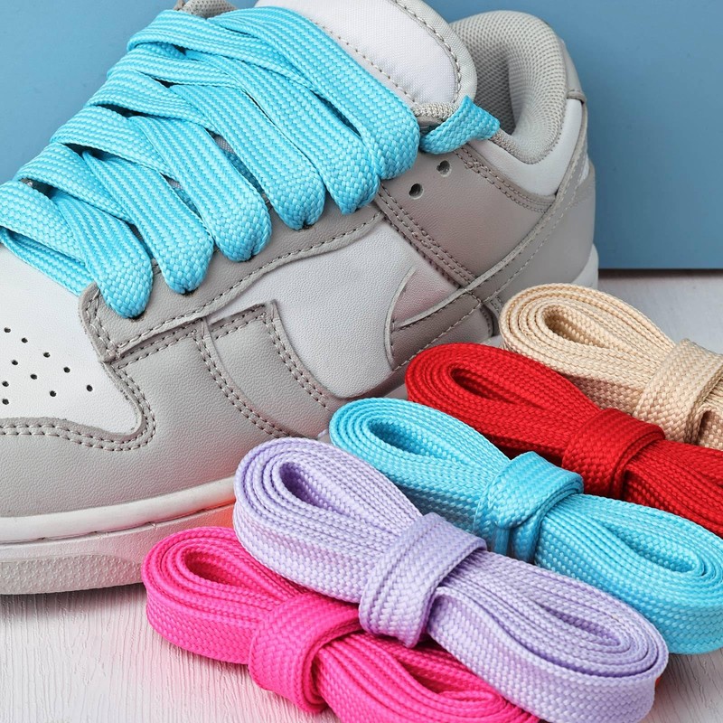 Olukssck 2 Paris Fat Shoe Laces for Sneakers, 5/8" Wide