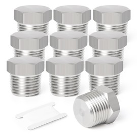 TAISHER 5PCS Stainless Steel Outer Hex Thread Socket Pipe Plug Fitting 3/8" NPT Male