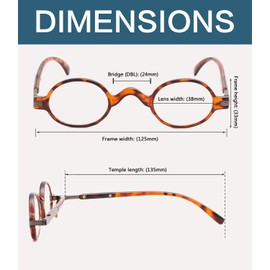 Vintage Round Reading Glasses Professor Readers