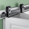 SMARTSTANDARD 60" Bifold Sliding Barn Door Hardware Kit, 5ft Top