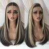 Dark Brown with Blonde Highlights 13x6 Lace Front Glueless Wig