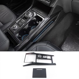 KELEIMAI Car Accessories Fit for Ford Explorer 2020 2021 2022 2023 Interior Center Console Gears Shift Frame Cover Trim Stickers (Carbon Fiber Style) ABS 2 PCS