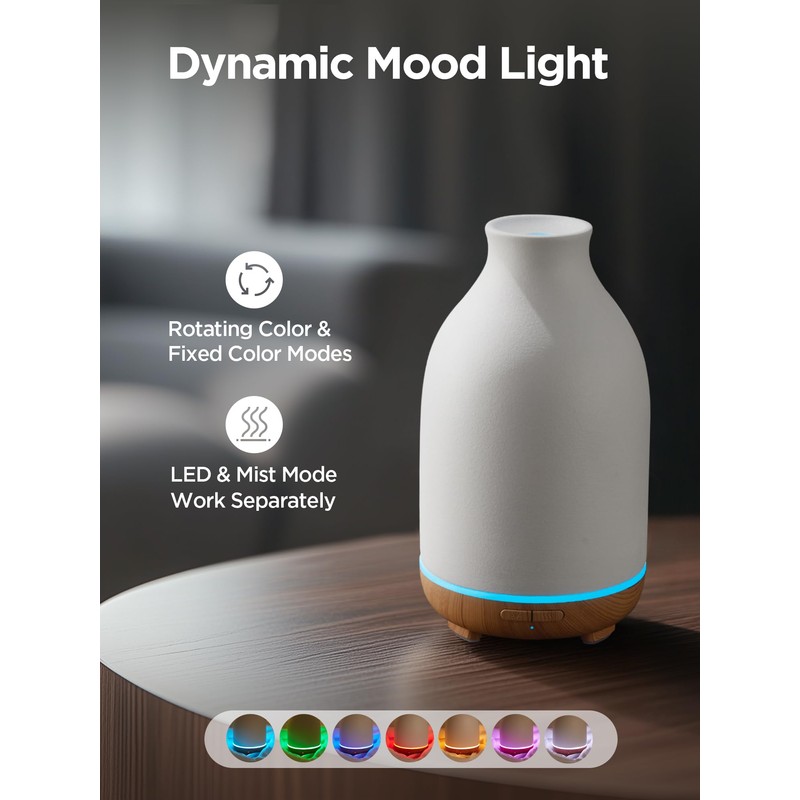 InnoGear Essential Oil Diffuser, 150ml Ceramic Stone Diffuser Handcrafted Aromatherapy