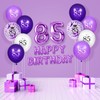 RUMIA 16PCS Purple White Happy 85th Birthday Confetti Latex Balloons