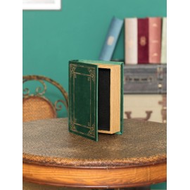 Decorative Vintage Book Shaped Trinket Storage Box- Green