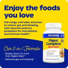 Enzymedica Digest Complete + Probiotics 30 Cápsulas Sin Sabor