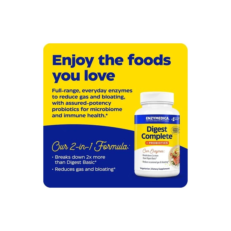 Enzymedica Digest Complete + Probiotics 30 Cápsulas Sin Sabor