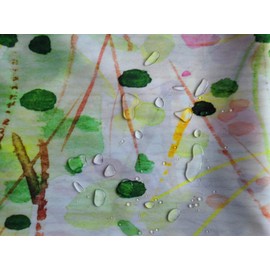 Goodbath Ringless Shower Curtain, Four Season Color Tree of Life Design Waterproof Bathroom Curtains without Hooks, 72 x 72 Inch, Colorful