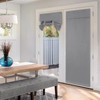 HOMEIDEAS Light Grey French Door Curtains, Privacy Blackout Door Curtains,