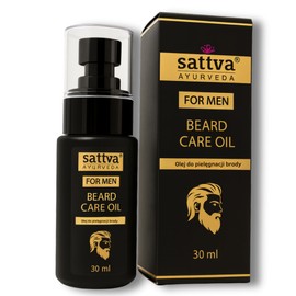 Sattva Ayurveda Beard Oil for Men - 100% Natural with Jojoba & Argan Oil - Paraben & Mineral Oils Free - Nourishes, Regenerates & Softens - Care for Beard & Skin - 30ml
