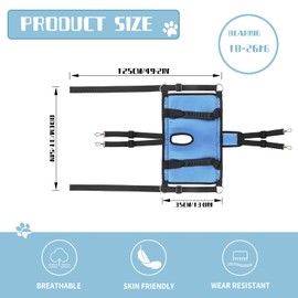 Blue Dog Life Harness，18-26kg Dog Carry Sling, Dog Carry Harness, Dog Sling for Large Dogs Hind Leg Support, Dog Lifter for Large Elderly Dogs, Dog Harness Rear Leg Support (Blue, 18-26kg)